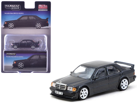 Mercedes-Benz 190 E 2.5-16 EVO 1 Blue-Black Metallic "Global64" Series 1/64 Diecast Model by Tarmac Works - Use code SHOPAPP15 to get 15 percent off