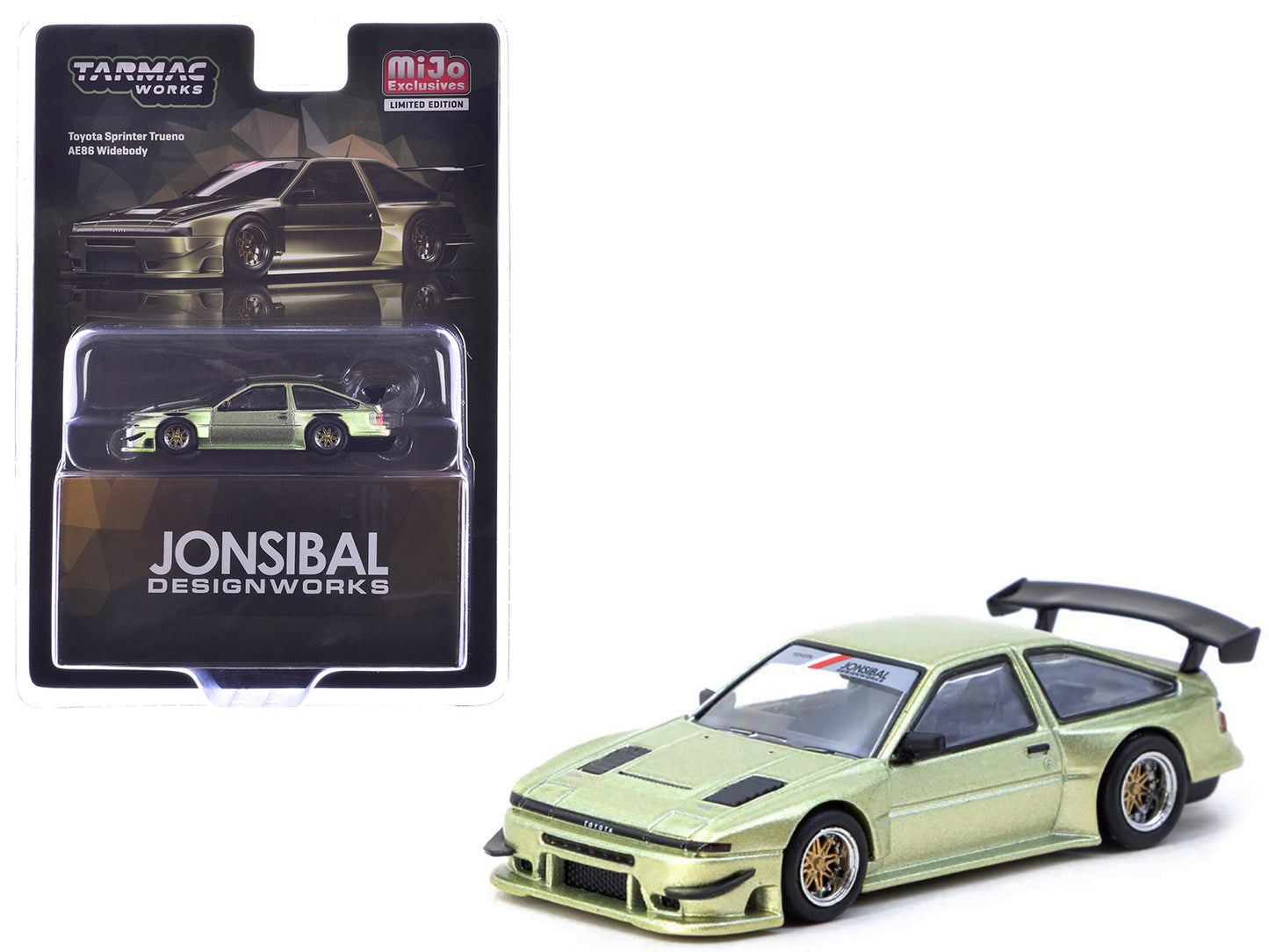 Toyota Sprinter Trueno AE86 Widebody RHD (Right Hand Drive) "Jonsibal Designworks" Green Metallic "Global64" Series 1/64 Diecast Model by Tarmac Works - Use code SHOPAPP15 to get 15 percent off