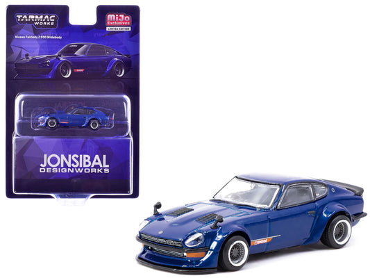 Nissan Fairlady Z S30 Widebody RHD (Right Hand Drive) "Designed by Jon Sibal" Blue Metallic "Global64" Series 1/64 Diecast Model Car by Tarmac Works