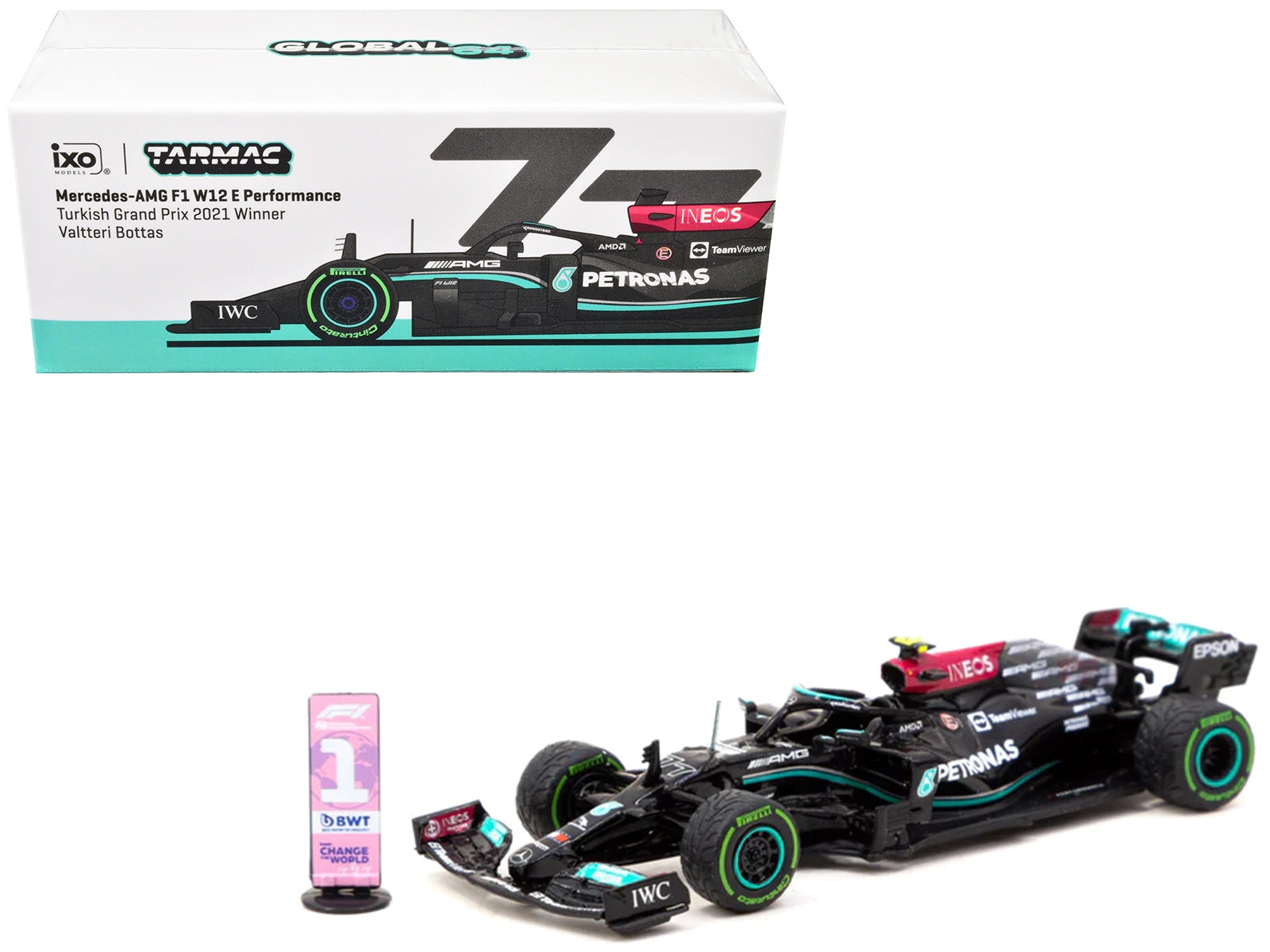 Mercedes-AMG F1 W12 E Performance #77 Valtteri Bottas Winner - Premium Mercedes Models from Tarmac Works - Just $41.39! Shop now at Rapidvehicles