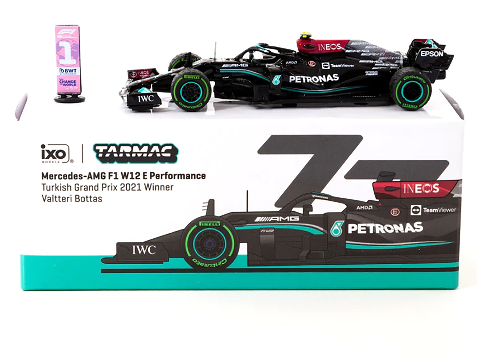 Mercedes-AMG F1 W12 E Performance #77 Valtteri Bottas Winner - Premium Mercedes Models from Tarmac Works - Just $41.39! Shop now at Rapidvehicles