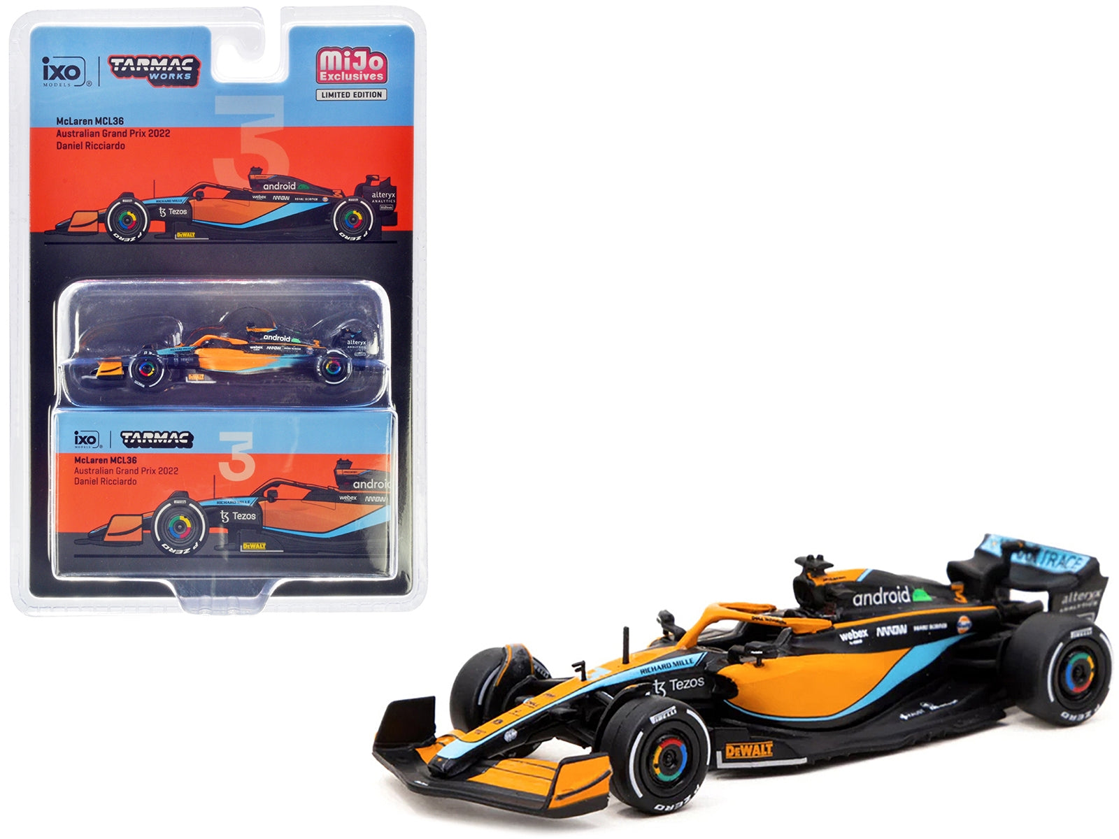 McLaren MCL36 #3 Daniel Ricciardo Formula One F1 "Australian GP" (2022) "Global64" Series 1/64 Diecast Model Car by Tarmac Works - Premium McLaren Models from Tarmac Works - Just $29.46! Shop now at Rapidvehicles