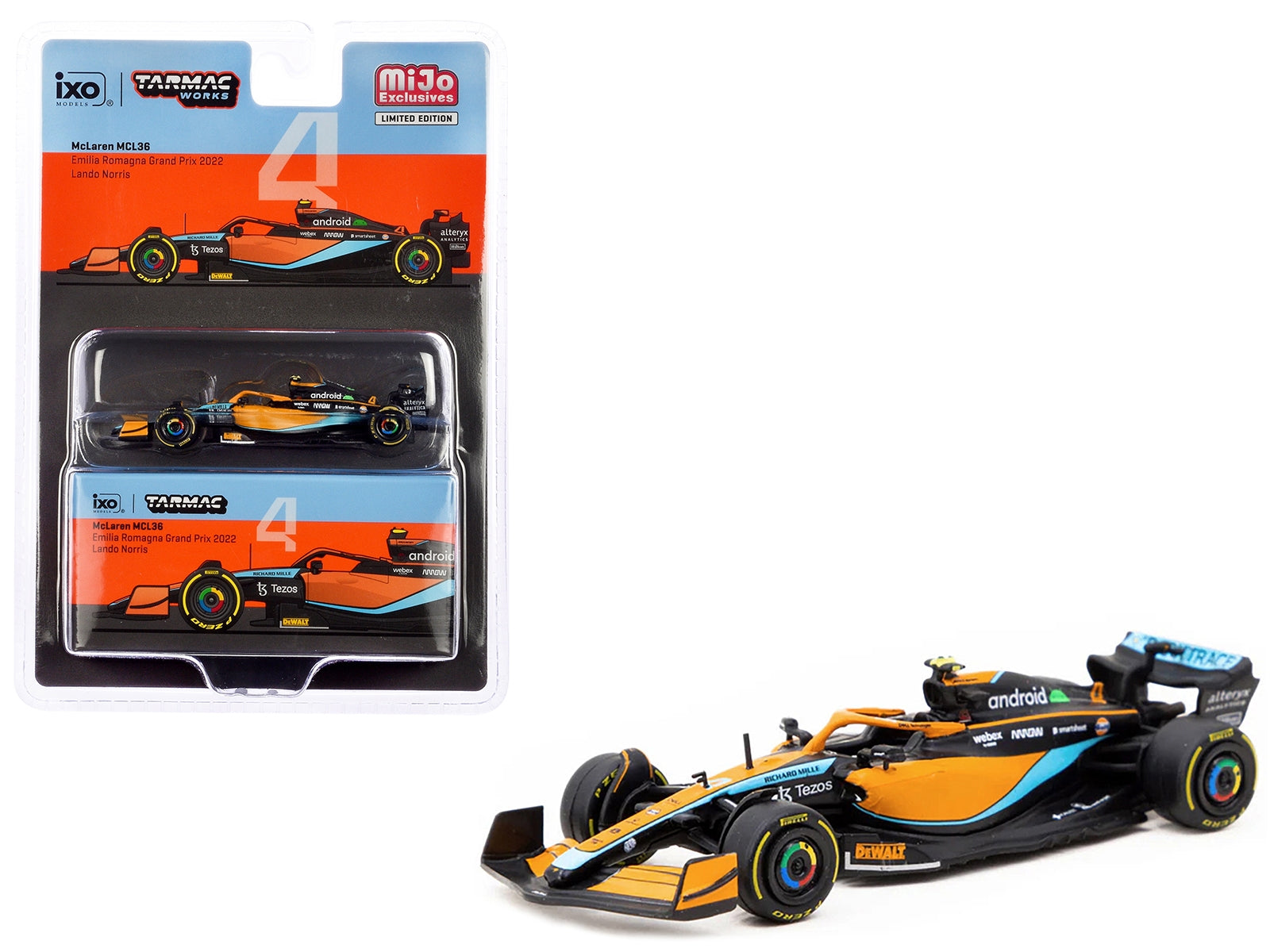 McLaren MCL36 #4 Lando Norris Formula One F1 3rd Place "Emilia Romagna GP" (2022) "Global64" Series 1/64 Diecast Model Car by Tarmac Works - Premium McLaren Models from Tarmac Works - Just $27.99! Shop now at Rapidvehicles