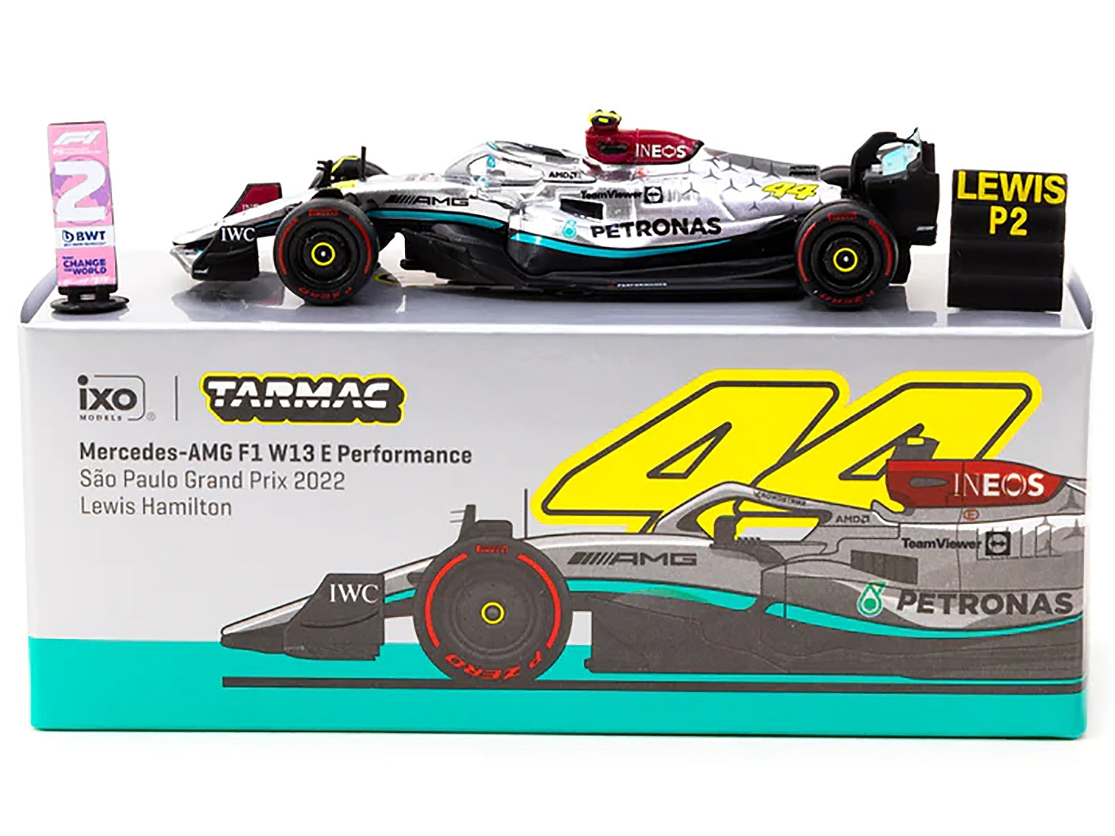 Mercedes-AMG F1 W13 E Performance #44 Lewis Hamilton 2nd Place - Premium Mercedes Models from Tarmac Works - Just $46.79! Shop now at Rapidvehicles