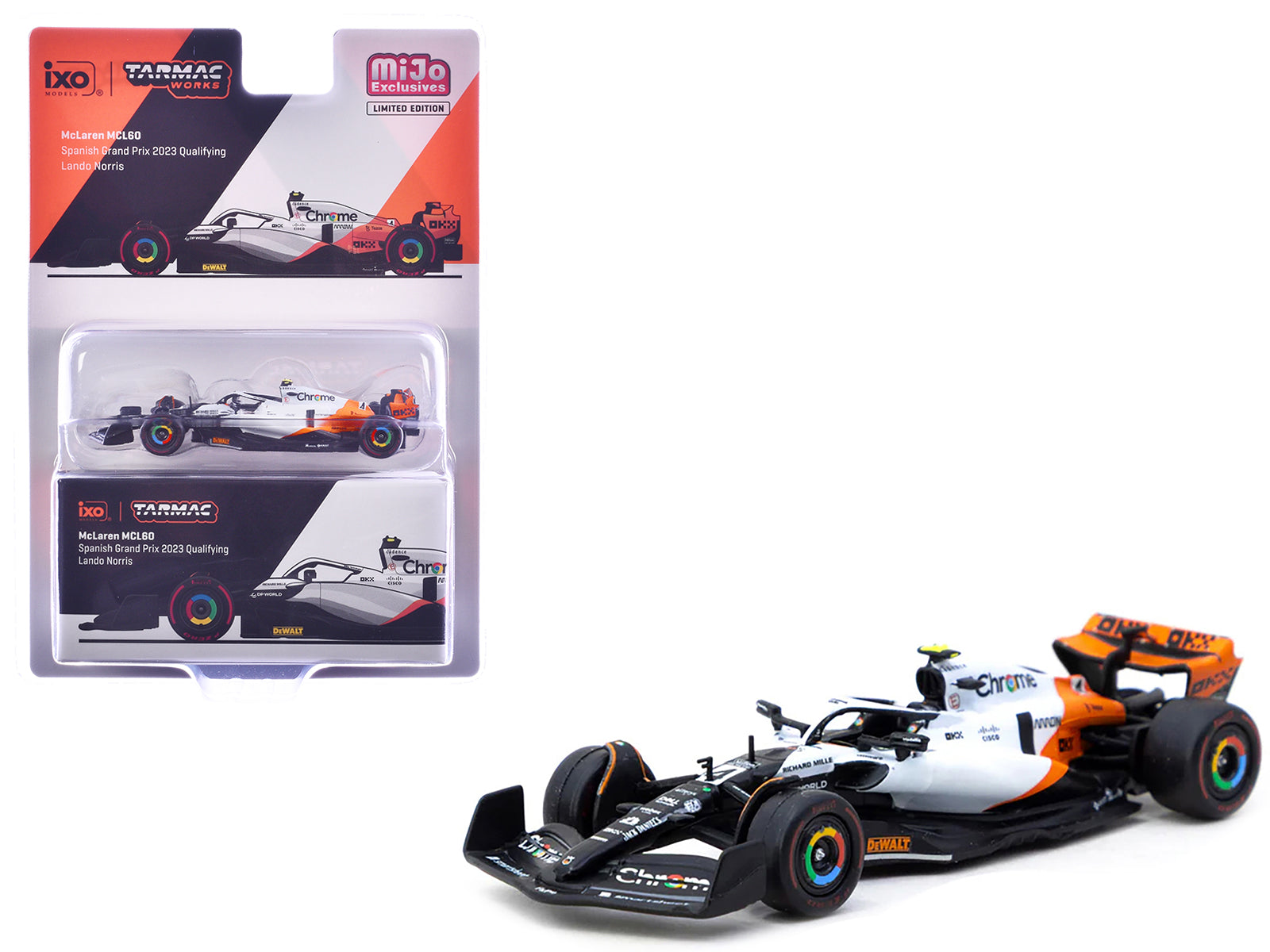 McLaren MCL60 #4 Lando Norris 3rd Place Formula One F1 "Spanish GP Qualifying" (2023) "Global64" Series 1/64 Diecast Model by Tarmac Works free shipping USA