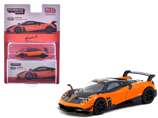 Pagani Huayra BC Arancio Saint Tropez Orange and Black "Global64" Series 1/64 Diecast Model by Tarmac Works