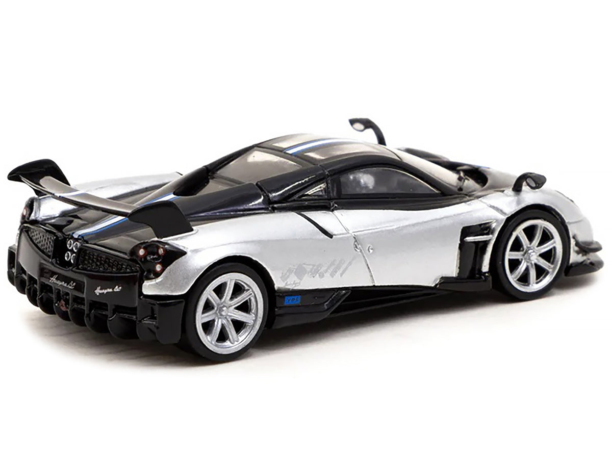 Pagani Huayra BC Grigio Mercurio Silver Metallic and Black with Stripes "Global64" Series 1/64 Diecast Model Car by Tarmac Works - Premium Pagani Models from Tarmac Works - Just $27.99! Shop now at Rapidvehicles