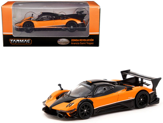 Pagani Zonda Revolucion Arancio Saint Tropez Orange and Black - Premium Pagani Models from Tarmac Works - Just $40.99! Shop now at Rapidvehicles