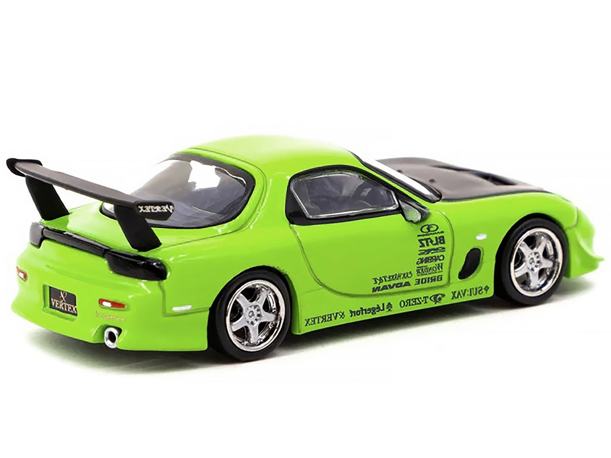 Vertex RX-7 FD3S RHD (Right Hand Drive) Light Green with Matt Black Hood and Graphics "Global64" Series 1/64 Diecast Model Car by Tarmac Works - Premium Mazda Models from Tarmac Works - Just $32.99! Shop now at Rapidvehicles