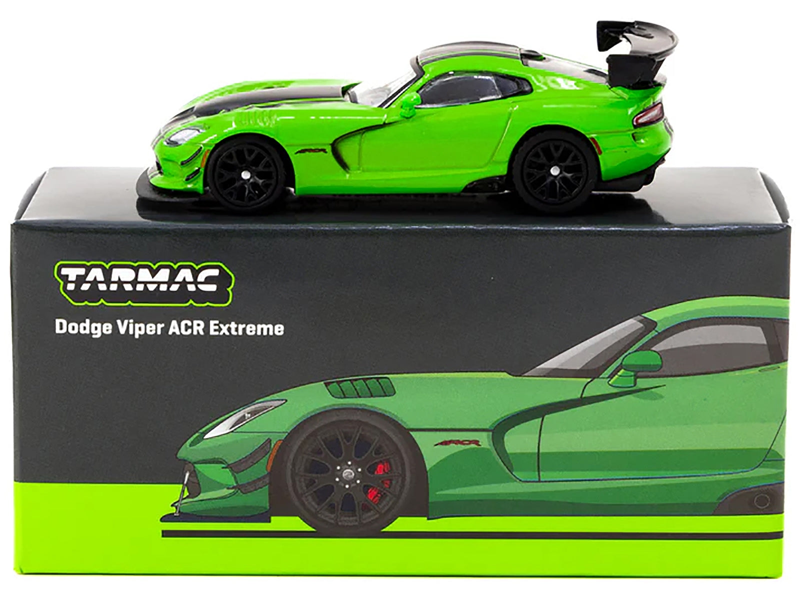 Dodge Viper ACR Extreme Green Metallic with Black Stripes "Global64" Series 1/64 Diecast Model by Tarmac Works - Premium Dodge Models from Tarmac Works - Just $29.99! Shop now at Rapidvehicles