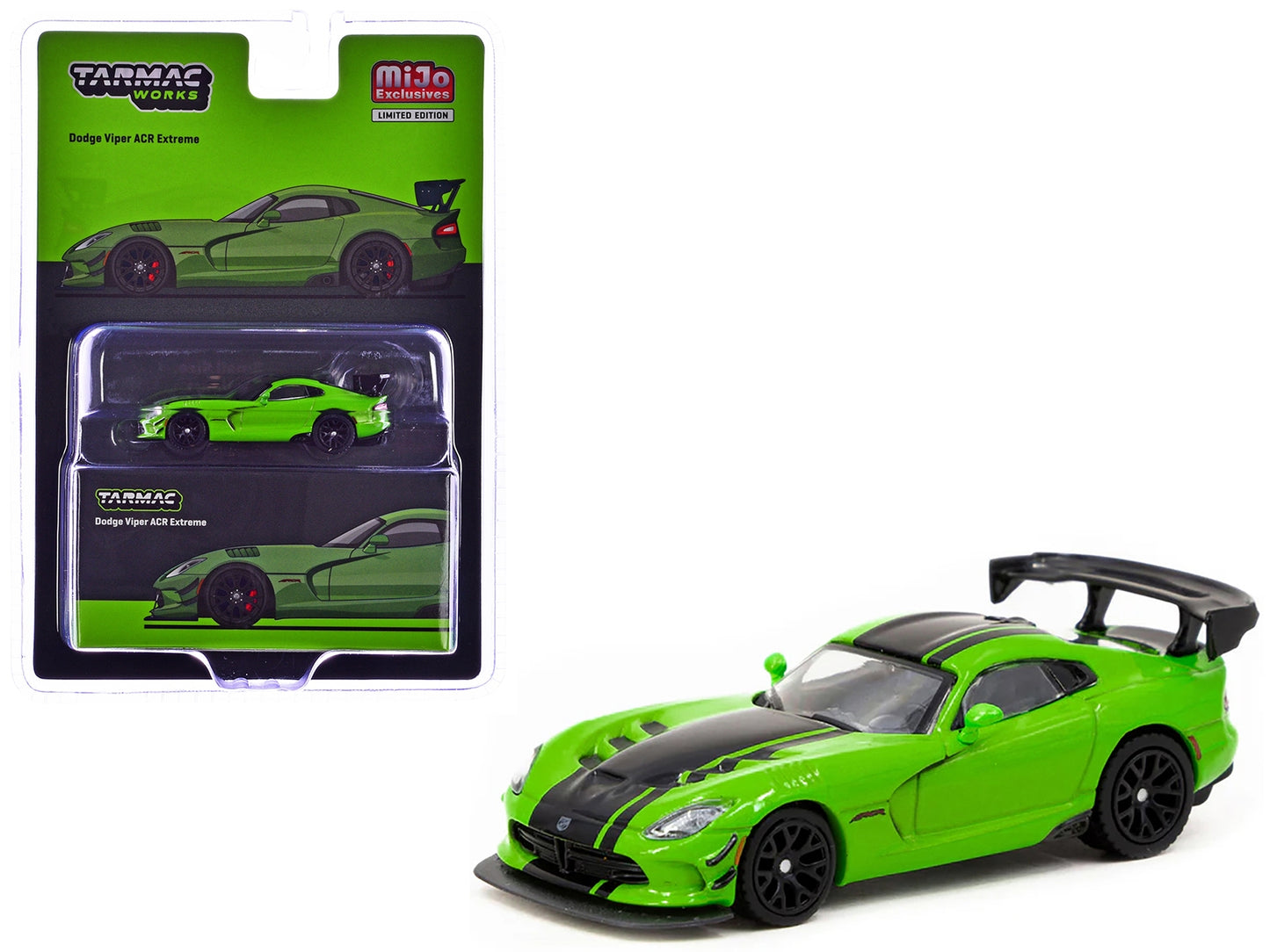 Dodge Viper ACR Extreme Green Metallic with Black Stripes - Premium Dodge Models from Tarmac Works - Just $31.43! Shop now at Rapidvehicles