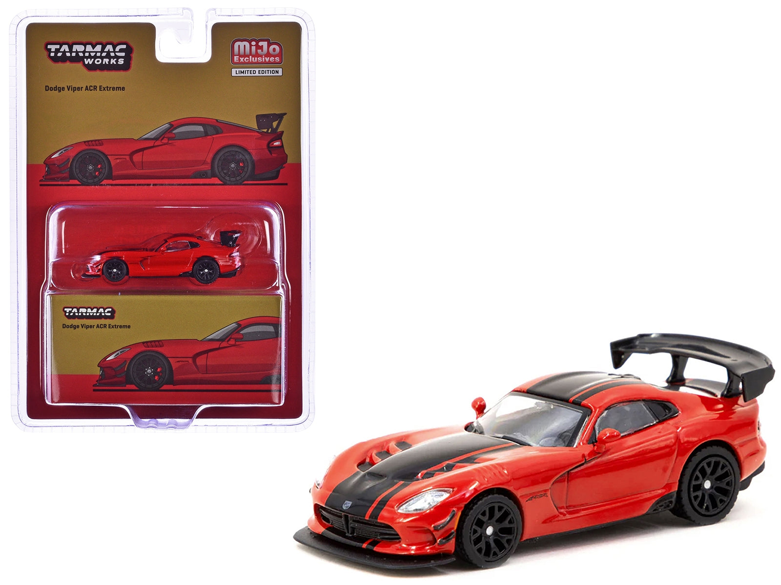 Dodge Viper ACR Extreme Red with Black Stripes "Global64" Series 1/64 Diecast Model by Tarmac Works - Premium Dodge Models from Tarmac Works - Just $24.99! Shop now at Rapidvehicles