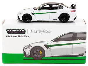 Alfa Romeo Giulia GTAm White with Green Stripes and Black Top "Global64" Series 1/64 Diecast Model by Tarmac Works - Premium Alfa Romeo Models from Tarmac Works - Just $24.99! Shop now at Rapidvehicles