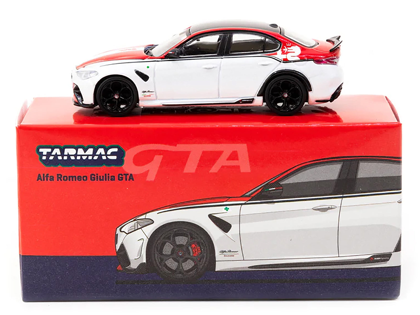 Alfa Romeo Giulia GTA White and Red with Black Top "Global64" Series 1/64 Diecast Model by Tarmac Works - Premium Alfa Romeo Models from Tarmac Works - Just $27.99! Shop now at Rapidvehicles