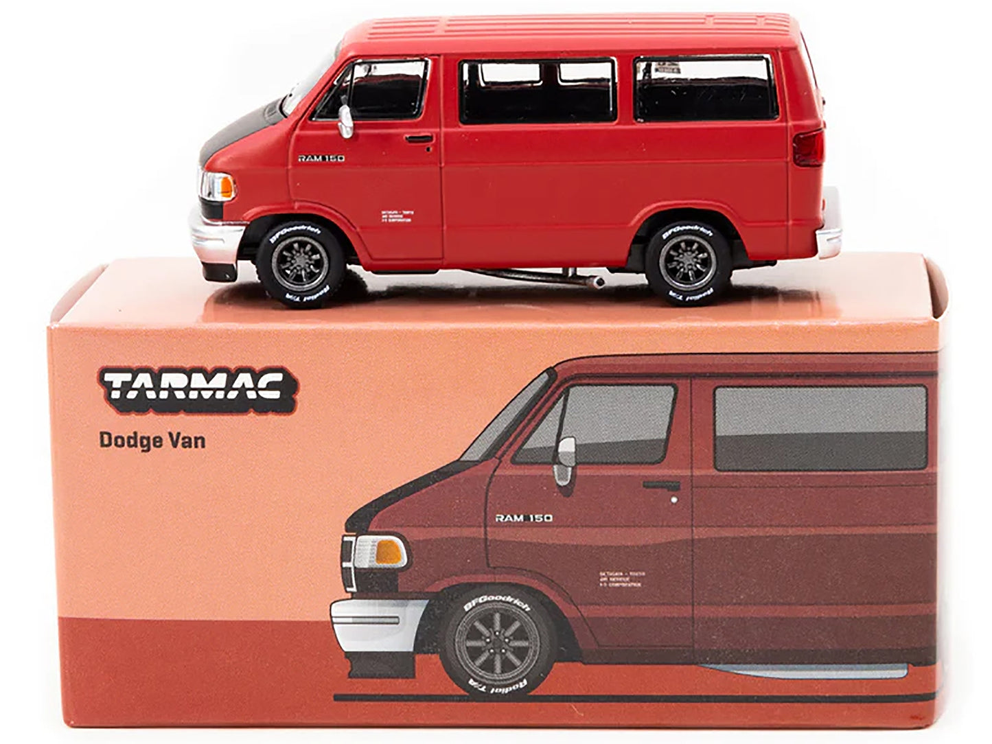 Dodge Ram 150 Van Red with Black Hood "Global64" Series 1/64 - Premium Dodge Models from Tarmac Works - Just $36.89! Shop now at Rapidvehicles