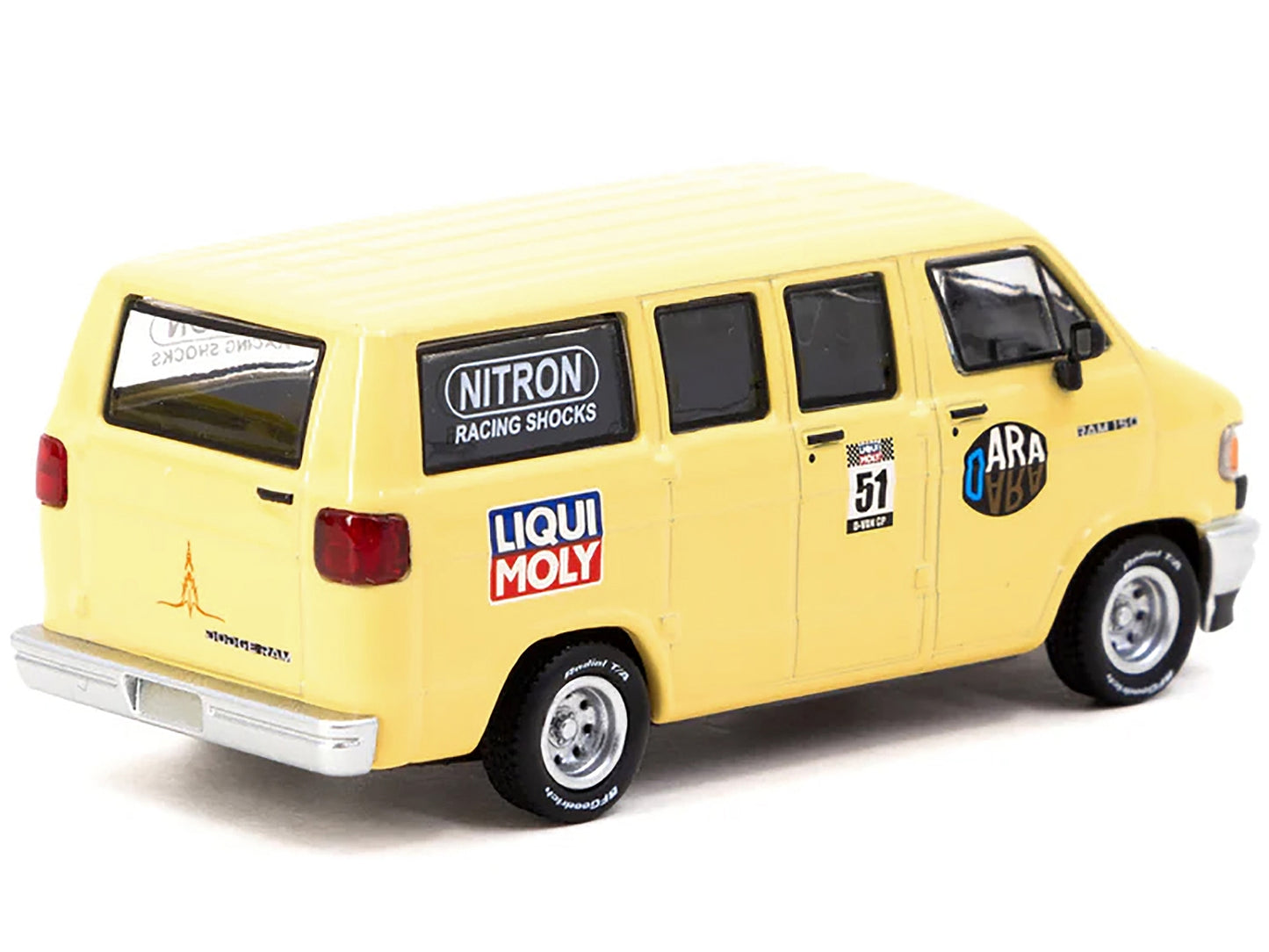 Dodge Ram 150 Van Yellow with Black Hood and Graphics "Global64" - Premium Dodge Models from Tarmac Works - Just $39.59! Shop now at Rapidvehicles