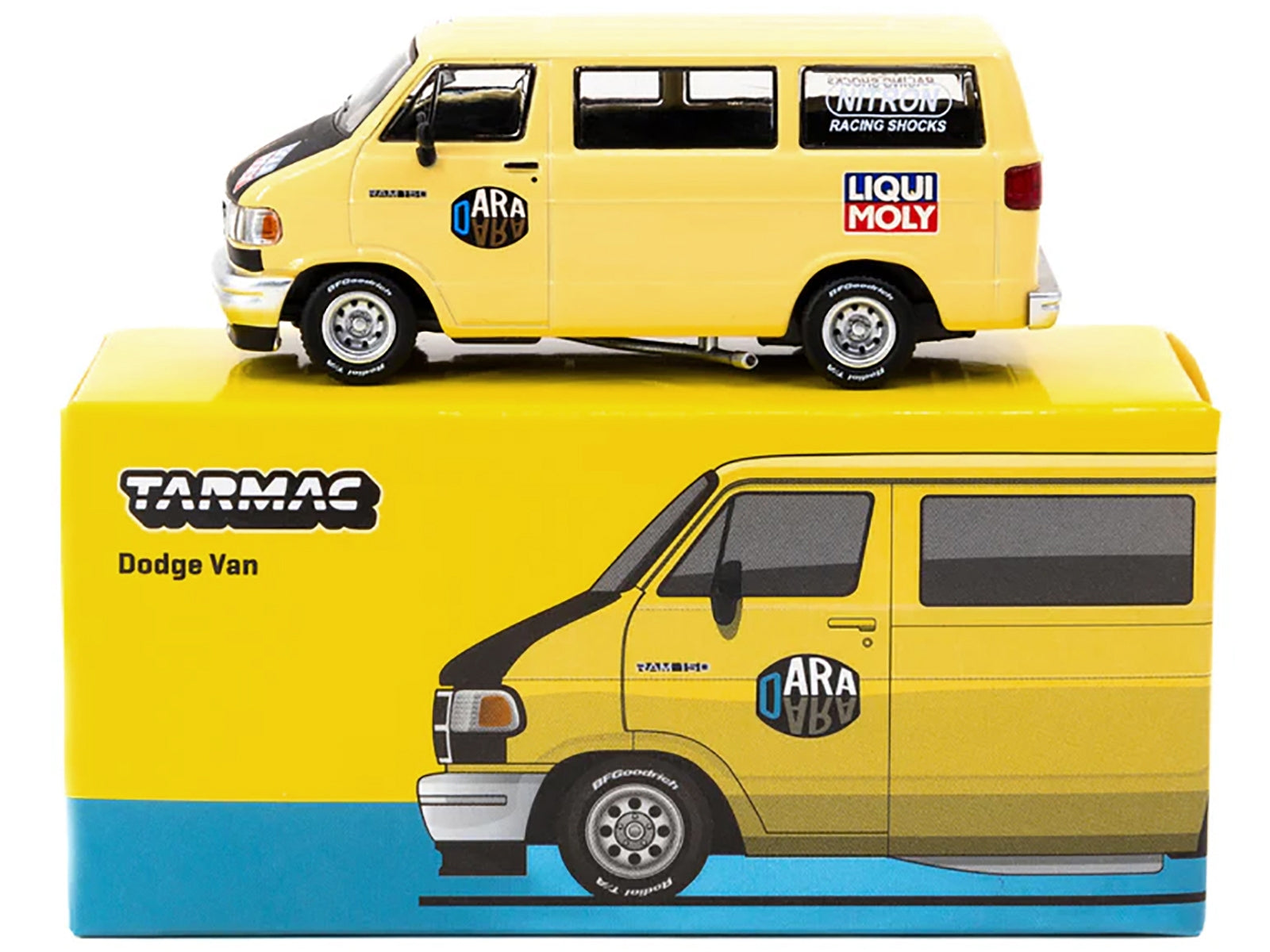 Dodge Ram 150 Van Yellow with Black Hood and Graphics "Global64" Series 1/64 Diecast Model by Tarmac Works - Premium Dodge Models from Tarmac Works - Just $34.99! Shop now at Rapidvehicles