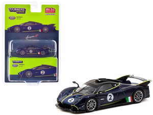 Pagani Huayra R #2 Blu Avio Blue Metallic with Black Top "Global64" Series 1/64 Diecast Model by Tarmac Works - Premium Pagani Models from Tarmac Works - Just $24.99! Shop now at Rapidvehicles