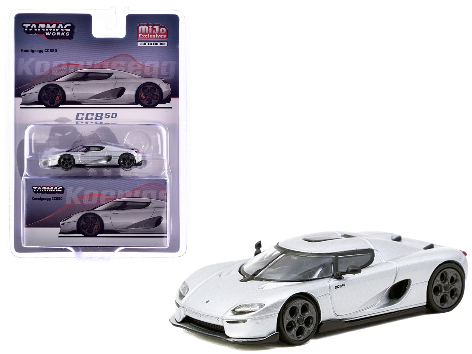 Koenigsegg CC850 Silver Metallic "Global64" Series 1/64 Diecast Model by Tarmac Works - Premium Koenigsegg Models from Tarmac Works - Just $31.53! Shop now at Rapidvehicles