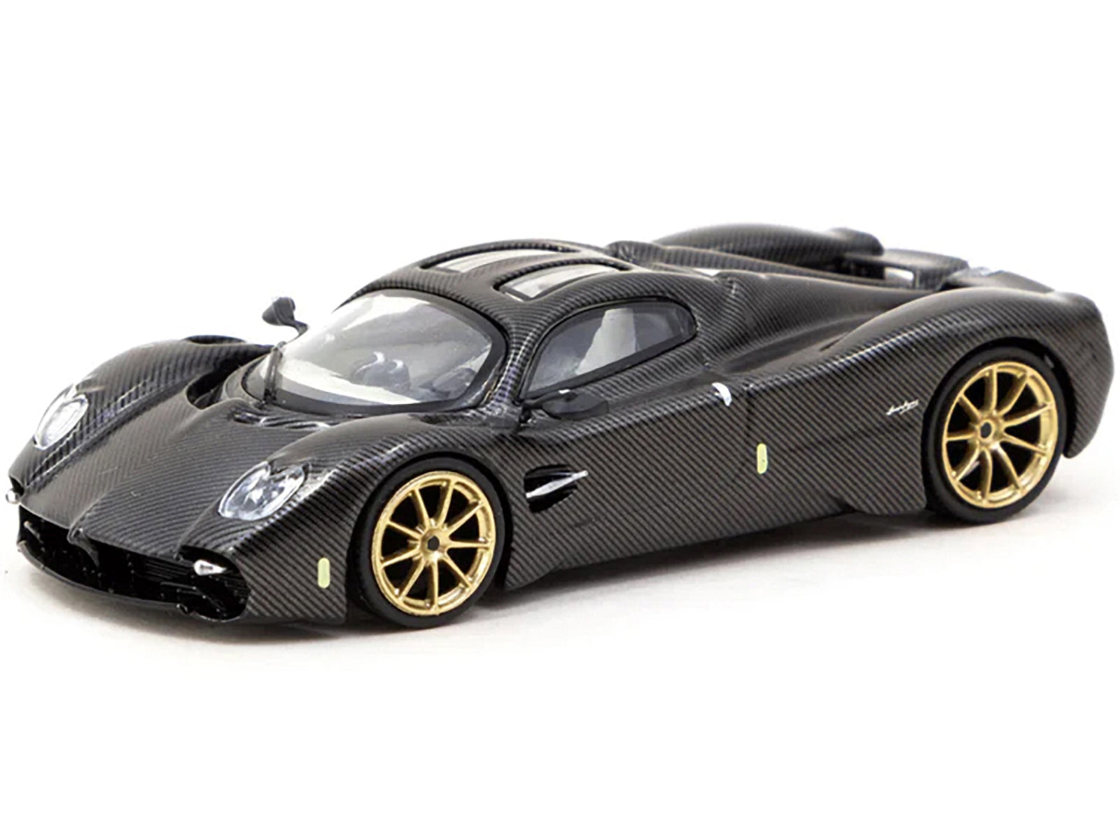 Pagani Utopia Black Carbon Fiber with Gold Wheels "Global64" - Premium Pagani Models from Tarmac Works - Just $54.99! Shop now at Rapidvehicles