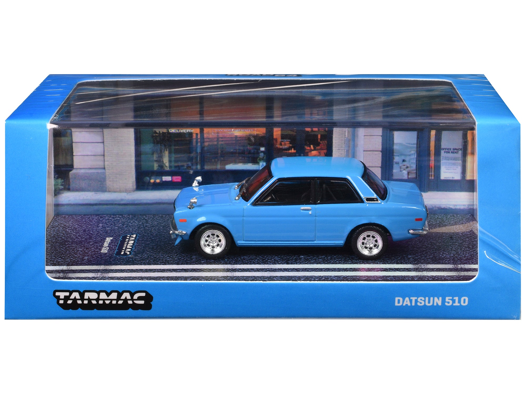Datsun 510 Light Blue "Road64" Series 1/64 Diecast Model Car by Tarmac Works free shipping USA