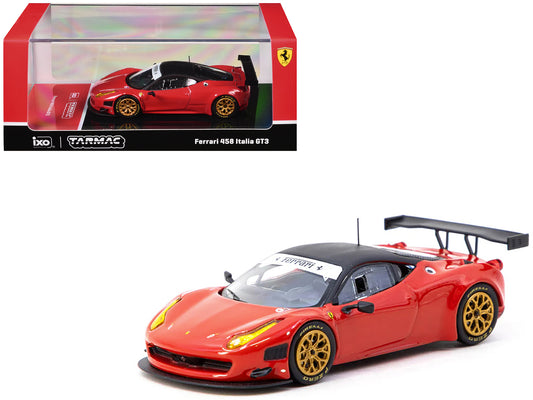 Ferrari 458 Italia GT3 Red with Black Top "Road64" Series 1/64 Diecast Model Car by Tarmac Works - Use code SHOPAPP15 to get 15 percent off