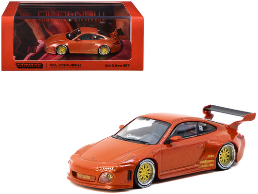 Old & New 997 Orange Red Metallic "Road64" Series 1/64 Diecast Model Car by Tarmac Works