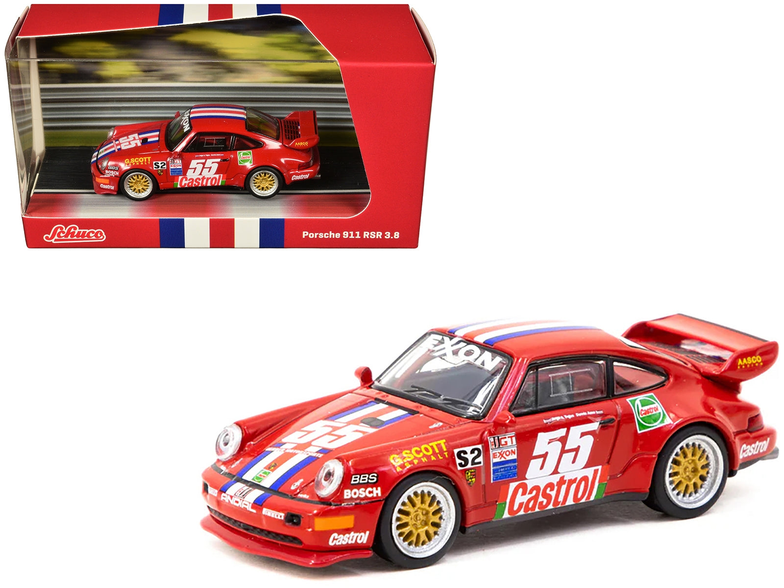 Porsche 911 RSR 3.8 #55 Red with Stripes and Graphics "Collab64" Series 1/64 Diecast Model Car by Schuco & Tarmac Works - Premium Porsche Models from Schuco - Just $35.23! Shop now at Rapidvehicles