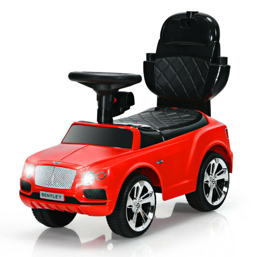 3-in-1 Licensed Bentley Kids Push and Sliding Car with Canopy-White - Premium Ride On Toys from Rapidvehicles - Just $126.99! Shop now at Rapidvehicles