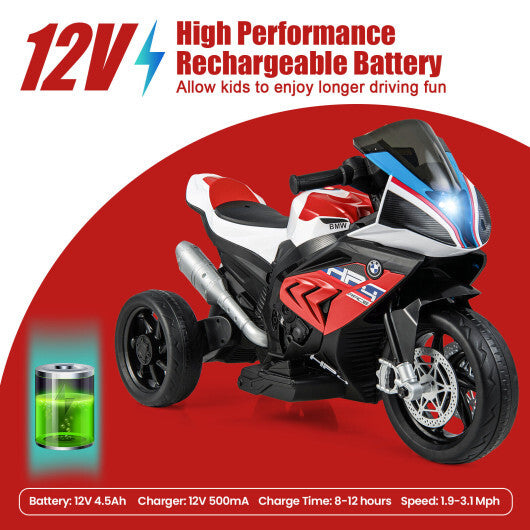 12V Licensed BMW Kids Motorcycle Ride-On Toy for 37-96 Months Old - Premium Toys & Hobbies > Ride On Toys > Powered Ride On Toys from Rapidvehicles - Just $155.18! Shop now at Rapidvehicles