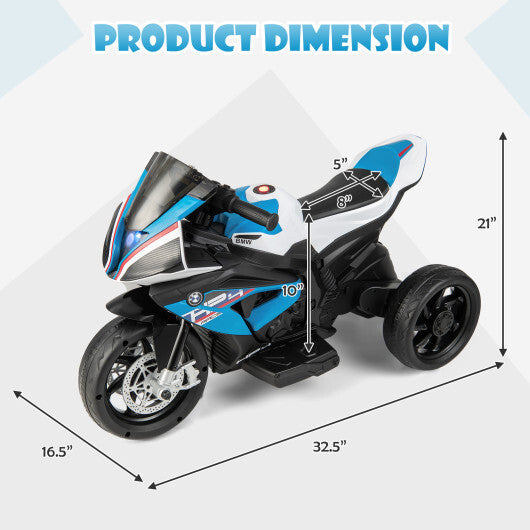 12V Licensed BMW Kids Motorcycle Ride-On Toy for 37-96 Months Old Kids-Blue - Premium Ride On Toys from Rapidvehicles - Just $147.99! Shop now at Rapidvehicles