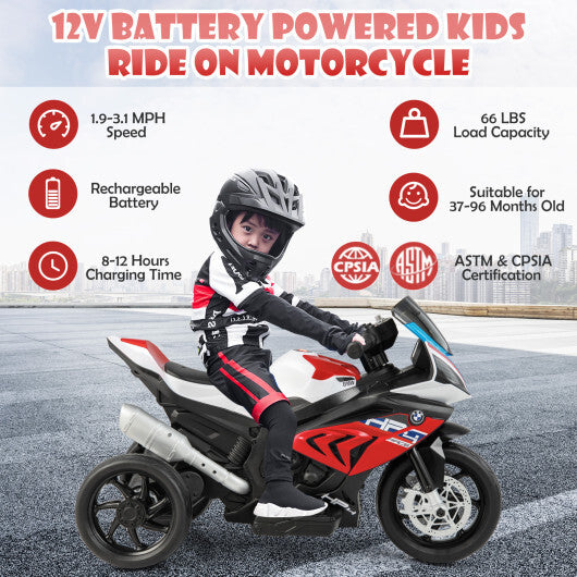 12V Licensed BMW Kids Motorcycle Ride-On Toy for 37-96 Months Old Kids-Blue - Premium Ride On Toys from Rapidvehicles - Just $147.99! Shop now at Rapidvehicles