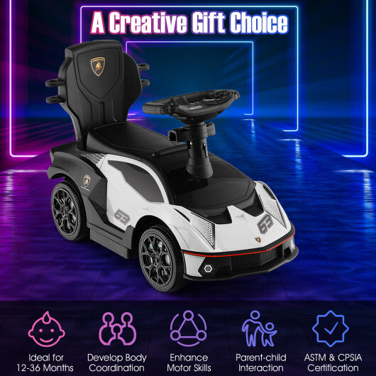 3-in-1 Licensed Lamborghini Ride on Push Car with Handle - Premium Toys & Hobbies > Ride On Toys > Push & Pedal Ride On Toys from Rapidvehicles - Just $94.29! Shop now at Rapidvehicles