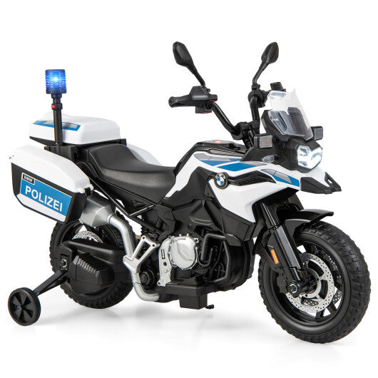 12V BMW Kids Ride On Police Motorcycle with Light and Music-White - Premium Ride On Toys from Rapidvehicles - Just $270.99! Shop now at Rapidvehicles