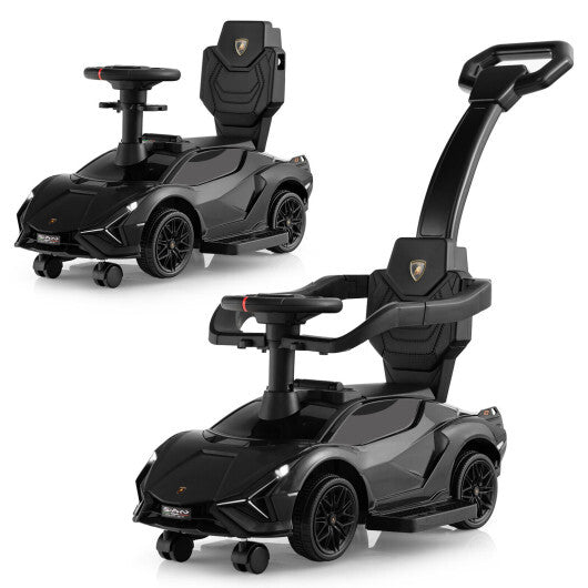 3 in 1 Licensed Lamborghini Ride Walking Toy Stroller-Black - - Premium Toys & Hobbies > Ride On Toys > Push & Pedal Ride On Toys from Rapidvehicles - Just $97.19! Shop now at Rapidvehicles