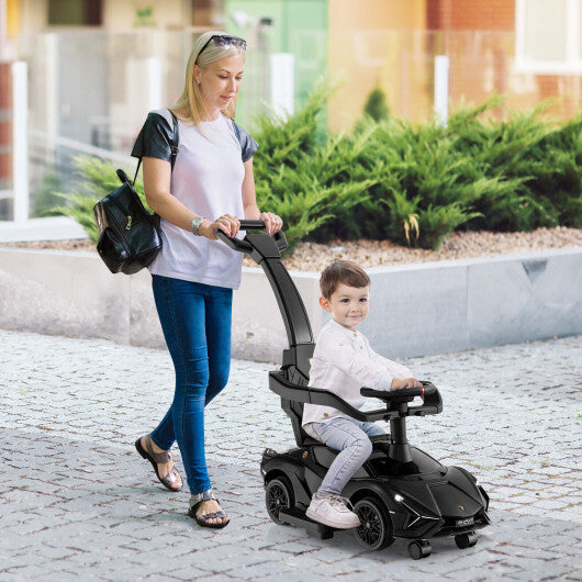 3 in 1 Licensed Lamborghini Ride Walking Toy Stroller-Black - - Premium Toys & Hobbies > Ride On Toys > Push & Pedal Ride On Toys from Rapidvehicles - Just $97.19! Shop now at Rapidvehicles