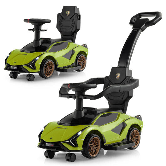 3 in 1 Licensed Lamborghini Ride Walking Toy Stroller-Green - Color: Green - Premium Toys & Hobbies > Ride On Toys > Push & Pedal Ride On Toys from Rapidvehicles - Just $105.99! Shop now at Rapidvehicles