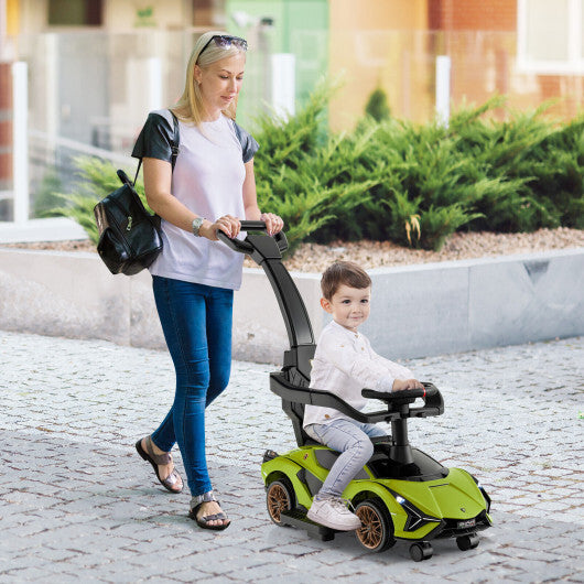 3 in 1 Licensed Lamborghini Ride Walking Toy Stroller-Green - Color: Green - Premium Toys & Hobbies > Ride On Toys > Push & Pedal Ride On Toys from Rapidvehicles - Just $105.99! Shop now at Rapidvehicles