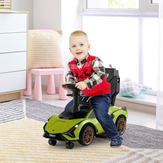 3 in 1 Licensed Lamborghini Ride Walking Toy Stroller-Green - Color: Green - Premium Toys & Hobbies > Ride On Toys > Push & Pedal Ride On Toys from Rapidvehicles - Just $105.99! Shop now at Rapidvehicles