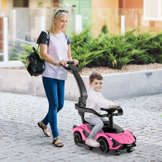 3 in 1 Licensed Lamborghini Ride Walking Toy Stroller-Pink - - Premium Toys & Hobbies > Ride On Toys > Push & Pedal Ride On Toys from Rapidvehicles - Just $97.19! Shop now at Rapidvehicles