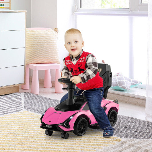 3 in 1 Licensed Lamborghini Ride Walking Toy Stroller-Pink - - Premium Toys & Hobbies > Ride On Toys > Push & Pedal Ride On Toys from Rapidvehicles - Just $97.19! Shop now at Rapidvehicles