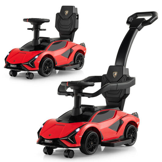 3 in 1 Licensed Lamborghini Ride Walking Toy Stroller-Red - Color: Red - Premium Toys & Hobbies > Ride On Toys > Push & Pedal Ride On Toys from Rapidvehicles - Just $105.99! Shop now at Rapidvehicles