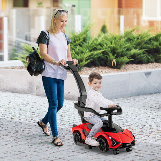 3 in 1 Licensed Lamborghini Ride Walking Toy Stroller-Red - Color: Red - Premium Toys & Hobbies > Ride On Toys > Push & Pedal Ride On Toys from Rapidvehicles - Just $105.99! Shop now at Rapidvehicles