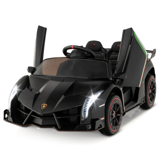 12V Licensed Lamborghini 4WD Kids Ride-on Sports Car with 2.4G Remote-Black - Color: Black - Premium Toys & Hobbies > Ride On Toys > Powered Ride On Toys from Rapidvehicles - Just $266.57! Shop now at Rapidvehicles