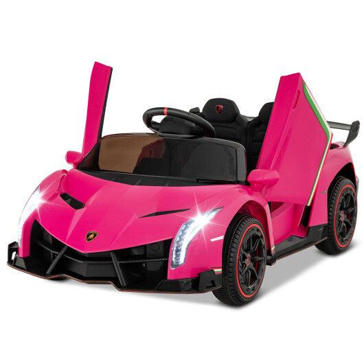 12V Licensed Lamborghini 4WD Kids Ride-on Sports Car with 2.4G Remote-Pink - Color: Pink - Premium Toys & Hobbies > Ride On Toys > Powered Ride On Toys from Rapidvehicles - Just $265.16! Shop now at Rapidvehicles