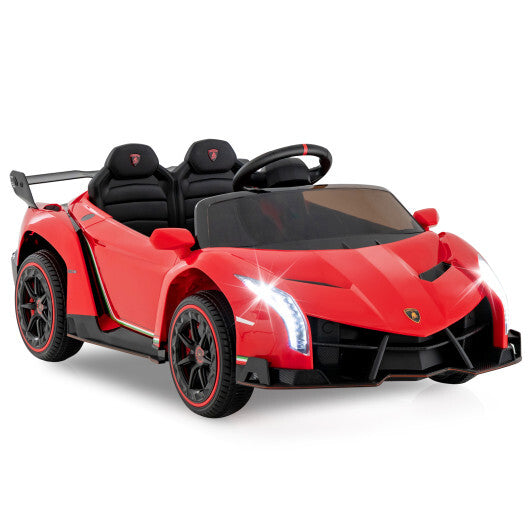 12V Licensed Lamborghini 4WD Kids Ride-on Sports Car with 2.4G Remote-Red - Color: Red - Premium Toys & Hobbies > Ride On Toys > Powered Ride On Toys from Rapidvehicles - Just $260.19! Shop now at Rapidvehicles