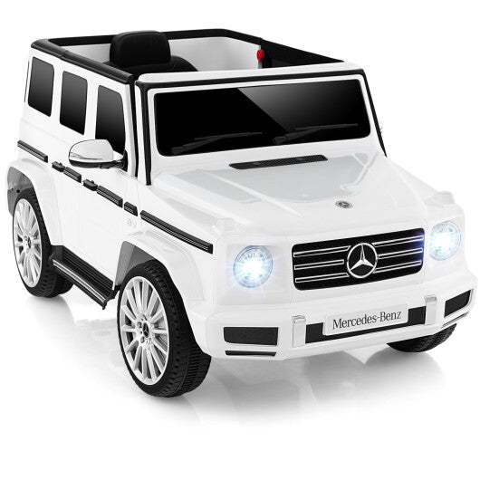 12V Battery Powered Mercedes-Benz G500 Kids Ride-on Car-White - - Premium Toys & Hobbies > Ride On Toys > Powered Ride On Toys from Rapidvehicles - Just $265.16! Shop now at Rapidvehicles