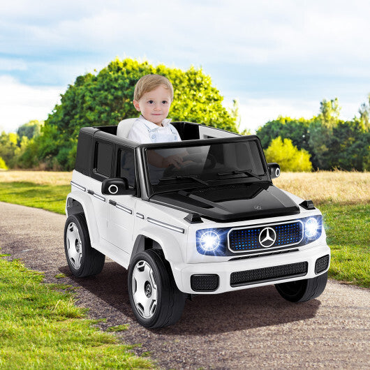 12V Licensed Mercedes-Benz EQG Kids Ride On Car with Remote Control-White - Color: White - Premium Toys & Hobbies > Ride On Toys > Powered Ride On Toys from Rapidvehicles - Just $338.48! Shop now at Rapidvehicles