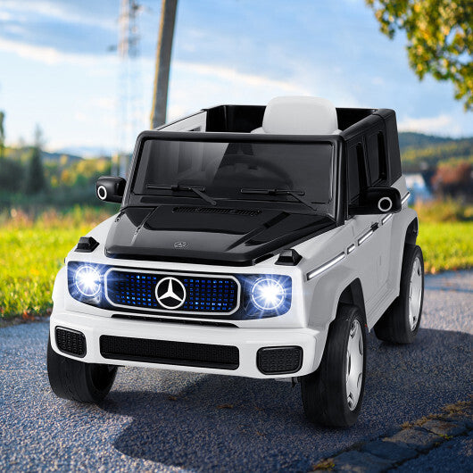 12V Licensed Mercedes-Benz EQG Kids Ride On Car with Remote Control-White - Color: White - Premium Toys & Hobbies > Ride On Toys > Powered Ride On Toys from Rapidvehicles - Just $338.48! Shop now at Rapidvehicles