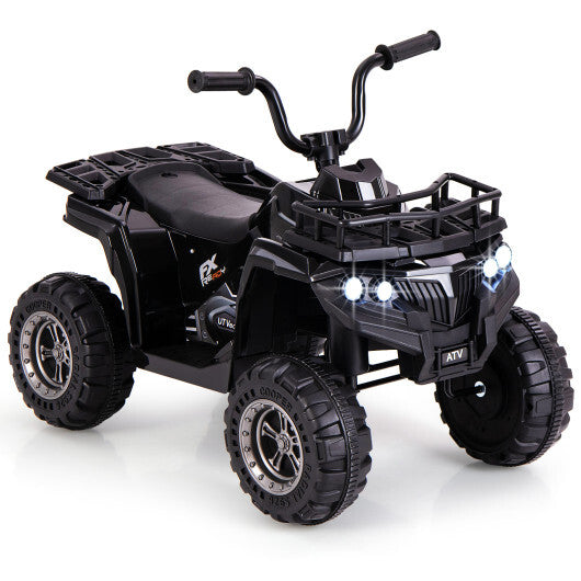 6V Kids Ride On Electric ATV with LED Headlights and MP3 Player-Blue